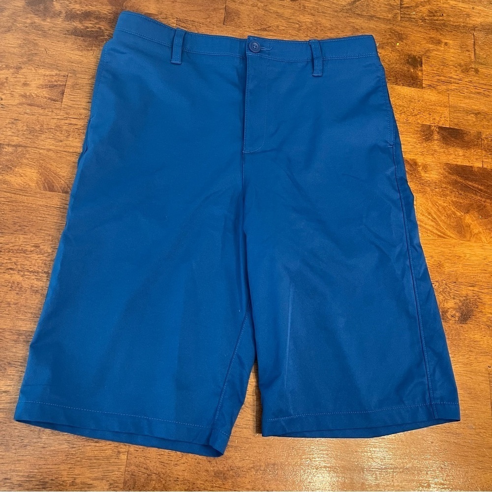 Under Armour Boys Vibrant Blue Flat Front Shorts Size 20 Heatgear loose